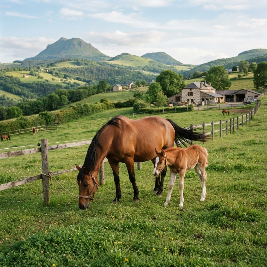Élevage de chevaux au Centre Equestre CantaL' EquiLibre, Lascelles