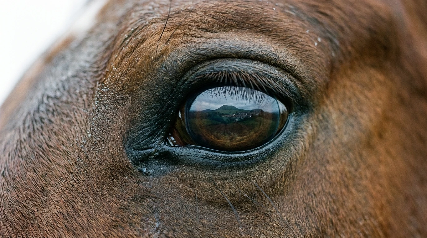 Un regard de cheval au Centre Equestre CantaL' EquiLibre, Lascelles